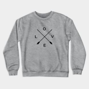 Love Crossed Arrow Sign T-Shirt - Black Crewneck Sweatshirt